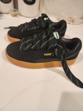 Puma Suede XL Skate Platform Sneakers in Black with Gum Sole